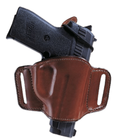Bianchi 105 Minimalist Right Hand Belt Holster Fits GLOCK 17/22 and has a Tan finish